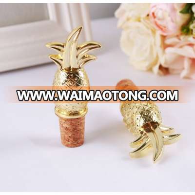 Wedding Door Gifts Gold Pineapples and Palms Design Bottle Stopper