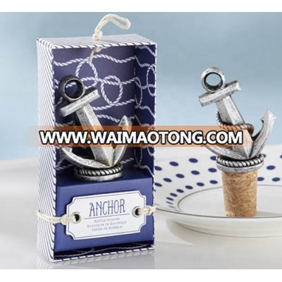 Wedding Door Gifts Silver Anchor Design Bottle Stopper