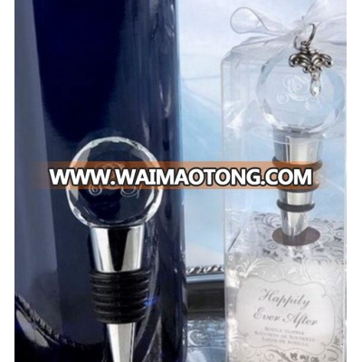 Wedding Door Gifts Happily Ever After Crystal Design Bottle Stopper