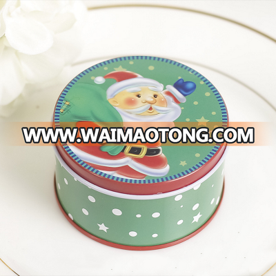 Merry Christmas Design Star Shinning Green Round Tin Box