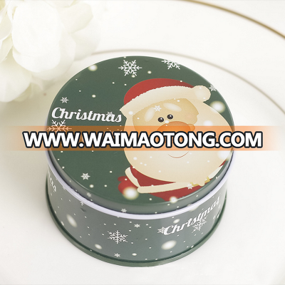 Merry Christmas Design Blackish Green Round Tin Box