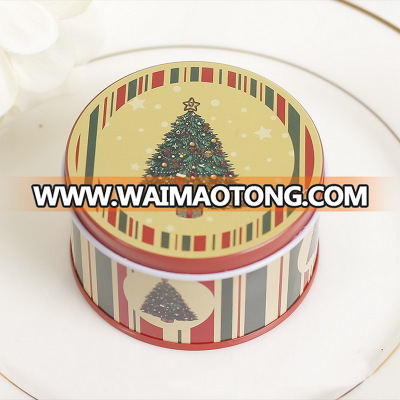 Merry Christmas Design Christmas Tree Round Tin Box