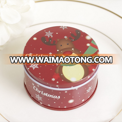 Merry Christmas Design Poinsettia Round Tin Box