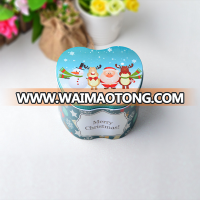 Merry Christmas and Happy New Year Design Blue Theme Apple Shape Tin Box